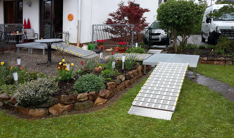 Roll-A-Ramp Rollstuhlrampe - Balkon, Terrasse, Garten